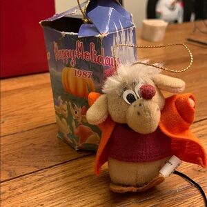 Vintage Cinderella 1987 Happy Holidays 1987 Plush Ornament